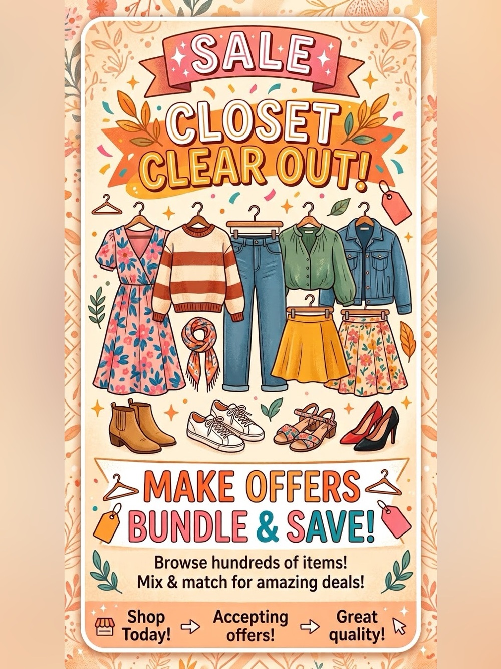 Labor Day weekend Closet Clear Out Sale